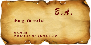 Burg Arnold névjegykártya