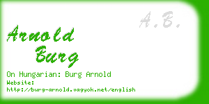 arnold burg business card